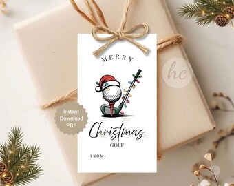 Golf Christmas Tags, Golfer Gift, Coach Appreciation, Tournament Favor, Printable Download