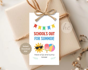End of School Treat Tag Printable | Summer Classroom Party Favor | Non-Food Class Gifts