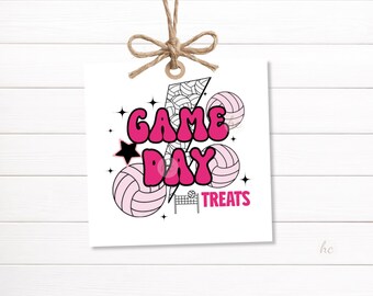 Volleyball Game Day Treat Tag Printable Team Snack Favor Label
