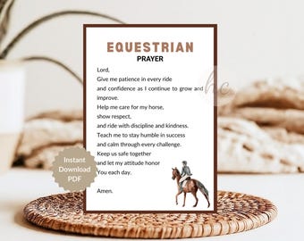 Equestrian Prayer Printable Card – Christian Athlete Gift