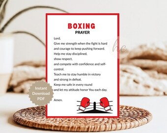 Boxing Prayer Printable Card – Christian Athlete Gift