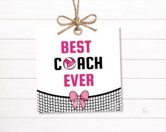 Coach Appreciation Gift Tag Printable Volleyball Team Thank You