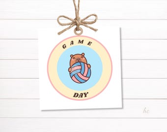 Volleyball Game Day Printable – Capybara Team Treat Label, Kids Sports Party Favor, Snack Gift