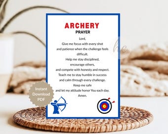 Archery Prayer Printable Card – Christian Athlete Gift