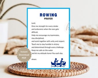 Rowing Prayer Printable Card – Christian Athlete Gift