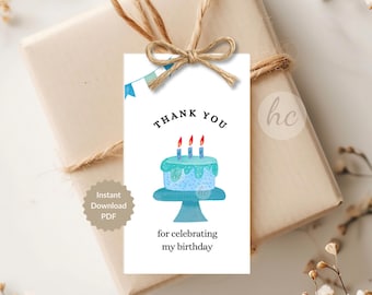 Thank You Birthday Treat Printable | Classroom Snack Tag for School Parties