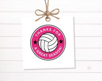 Volleyball Coach Appreciation Favor Label Printable Team Snack Tag