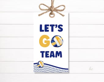 Volleyball Team Gift Tag Let’s Go Team Printable Game Day Favor