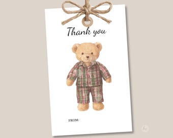 Thank You Gift Tags Printable for Small Business | Teddy Bear Packaging Tags