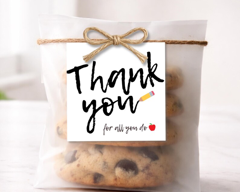 Teacher Appreciation Gift Tag Printable – Pencil School Gift Label, for ...