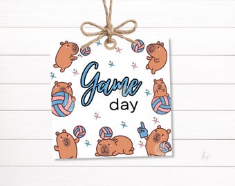 Volleyball Game Day Tag Printable Kids Team Gift Sports Party Favor