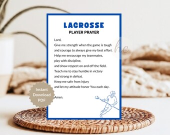 Karta do druku z modlitwą dla gracza lacrosse – prezent dla chrześcijańskiego sportowca