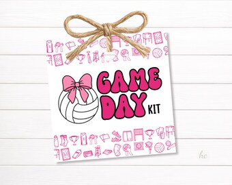 Volleyball Game Day Kit Tags Printable Team Gift Bag Labels