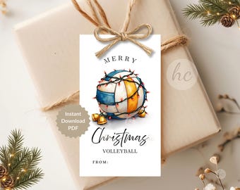 Volleyball Christmas Tags, Team Favor, Coach Appreciation, Player Gift, Printable Download