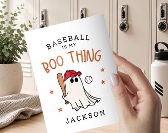 Personalized Baseball Player Gift, Baseball Is My Boo Thing, Halloween Sports Print