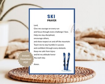 Ski Prayer Printable Card – Christian Athlete Gift