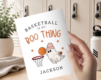 Personalized Basketball Player Gift, Basketball Is My Boo Thing, Halloween Sports Print