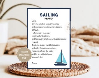 Sailing Prayer Printable Card – Christian Athlete Gift