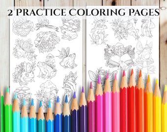 Cottagecore Frog Coloring Pages – 2 Printable Sheets (Letter & A4)