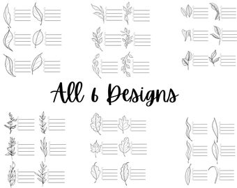 Botanical Coloring Pages – Leaf Studies, Color Swatch Practice (Digital Download)