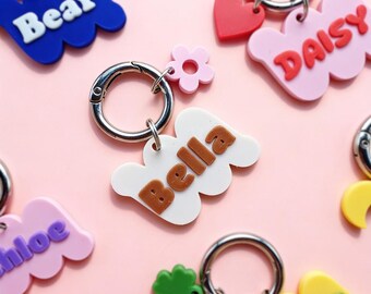 Custom Blob Pet Tag, gepersonaliseerde sleutelhanger hond kat naamplaatje, mini-bedel