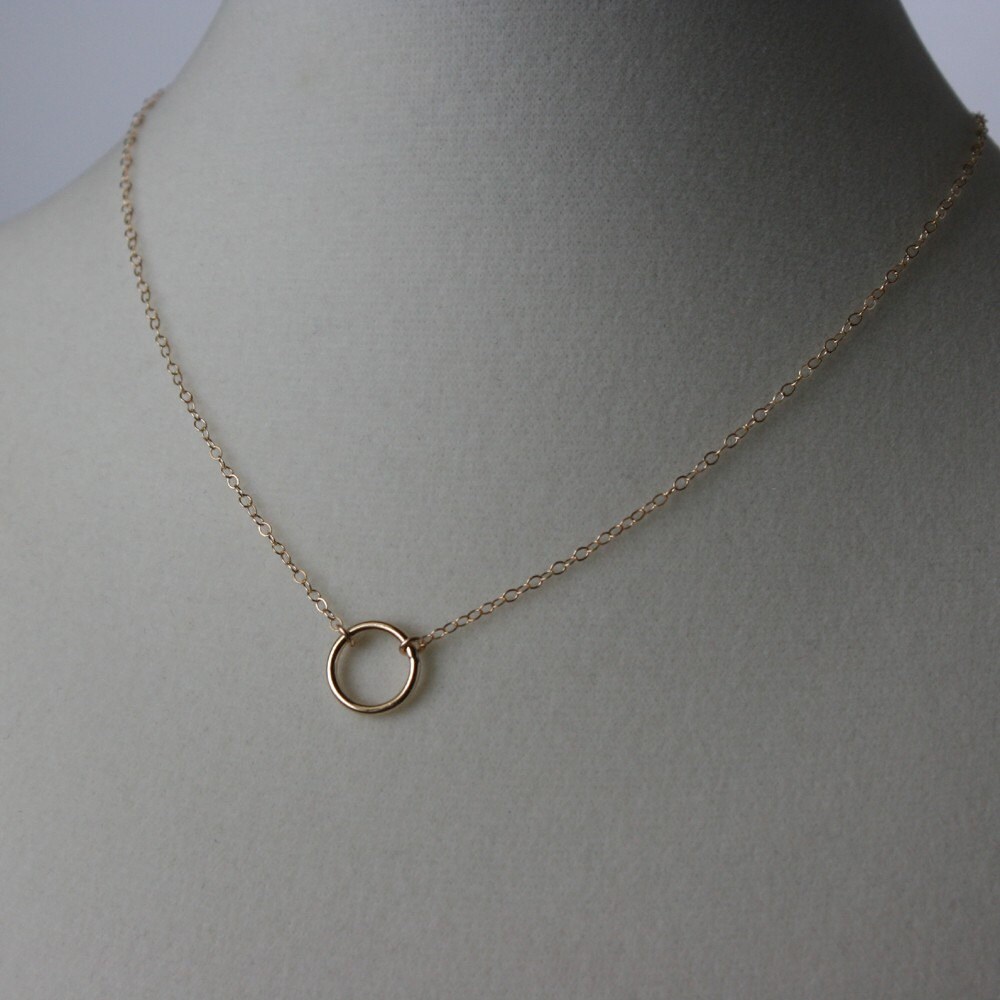 Gold Circle Necklace Karma Necklace Gold Filled Open Circle Etsy