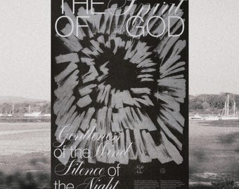 Cartel experimental, risografía en blanco y negro, fotografía/ilustración, tipografía, decoración