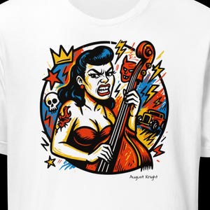 Rockabilly Rebel Snarl Bass T-Shirt – Fierce, Loud, & Wild!