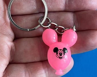 Pink Mickey Balloon Keychain – Micro Mini Plastic Charm