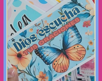 Positive Christian Messages - Set of 100 Cards - 5"x3" Size - Spanish Only