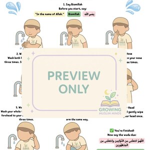 Purification In Islam Islamic Kids Wudu & Salah Worksheet: Muslim Prayer Guide (PDF) - Etsy
