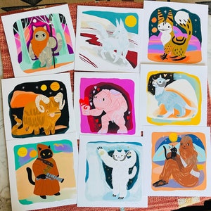 the space creatures 8x8 prints