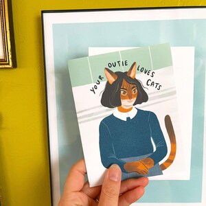 Cartão de felicitações em branco Miss Casey Severence Cat