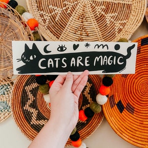 cats are magic matte vinyl waterproof giant bumper sticker