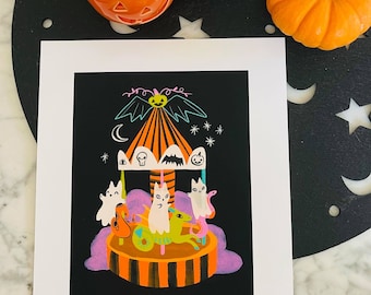 carnaval van kattenzielen 8 x 10 matte print