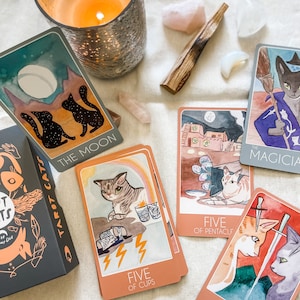 Tarot Cats a 78 card cat fan tarot deck 4TH printing of the deck now with Matte Card Stock!