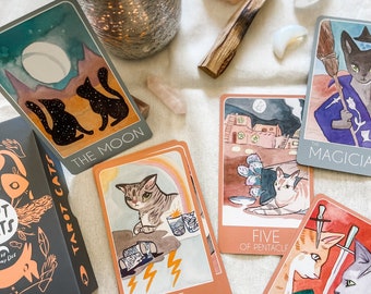 Tarot Cats un jeu de tarot fan de chat de 78 cartes 4ème impression du jeu maintenant avec du papier cartonné mat !