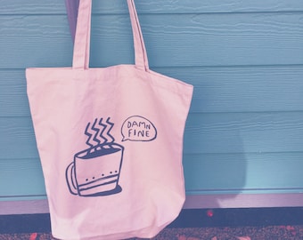 damn fine coffee twin peaks fan cotton canvas tote bag