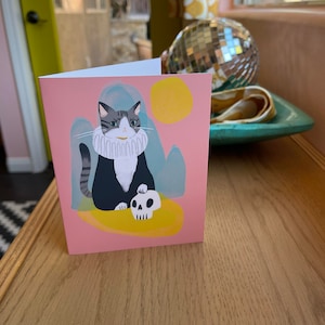 o cartão de felicitações em branco do gato shakespurr shakepseare