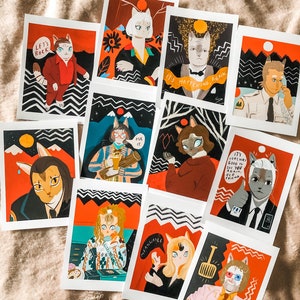 The Twin Peaks cats 5x7 matte prints vol 1