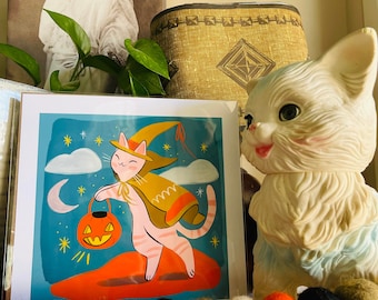 the witchy kitty 8x8 matte print