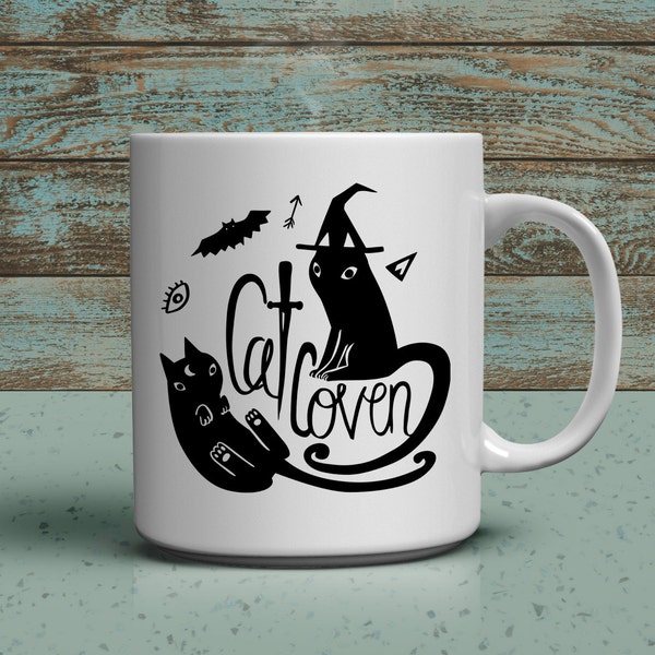 tasse de 11oz chat coven witchy chat amoureux