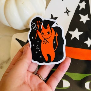 demonio cat vinyl sticker