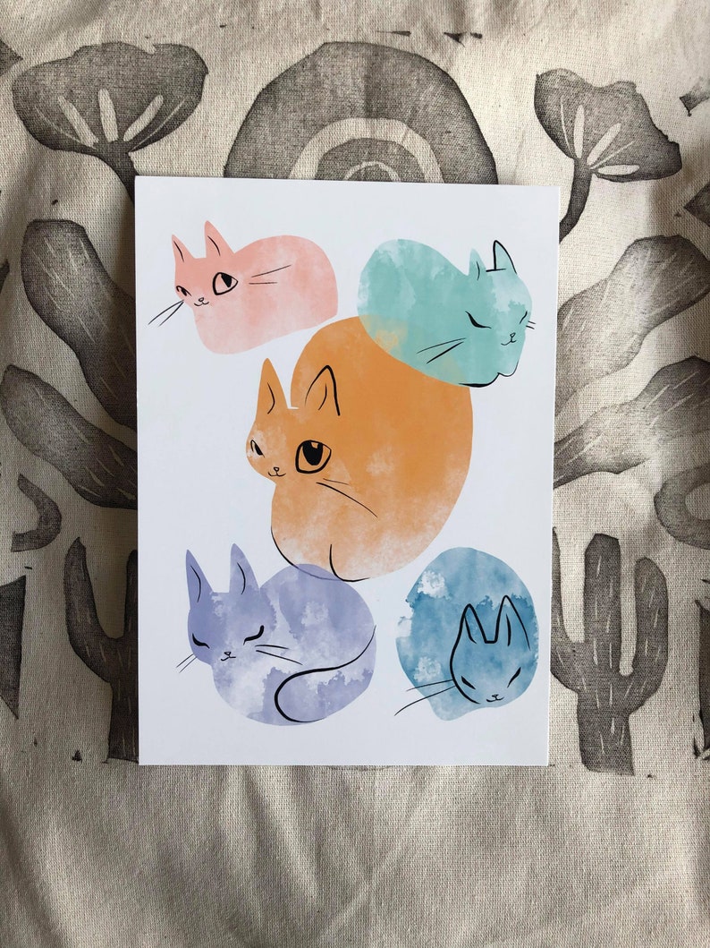 somewhere over the rainbow cats and easter egg cats mini prints image 4