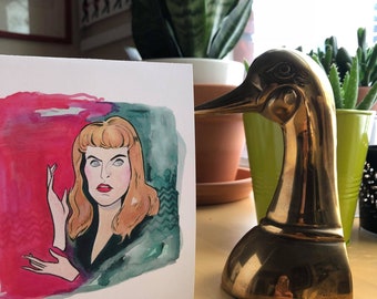 Pendant ce temps Laura Palmer aquarelle carte vierge