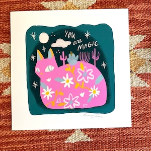 you are magic flower cat high quality 8x8 print