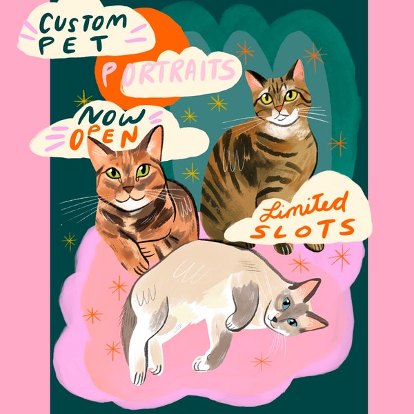 Custom pet portraits limited slots