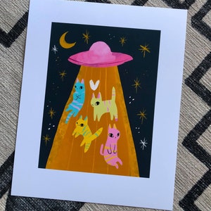 the space invader cats 8x10 inch print