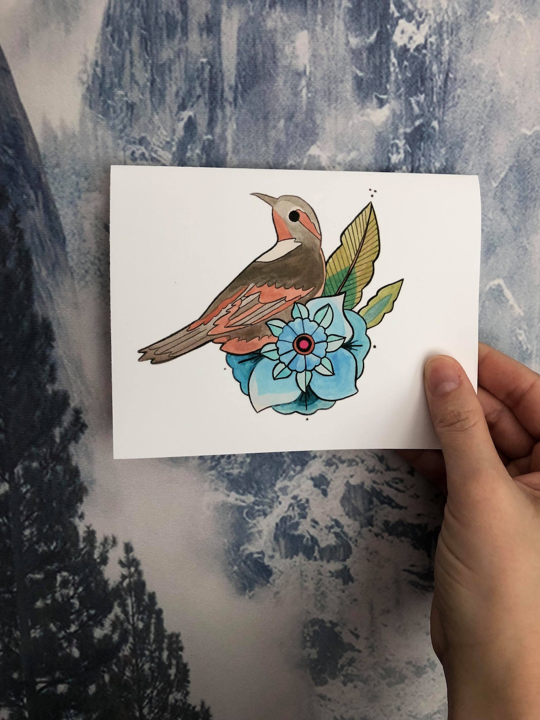 Blue Rose Twin Peaks Themed Greeting Card Etsy