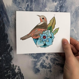 Blue Rose Twin Peaks themed greeting card